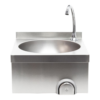 XPOtool - Knee Operated Hand Washbasin of Stainless Stell as Round Kitchen Sink for Catering Trade - Image 2
