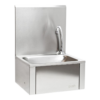 XPOtool - Stainless Steel Gastronomy Washbasin, Splash Guard, Hygienic Knee - Operation, Wall - Mounted