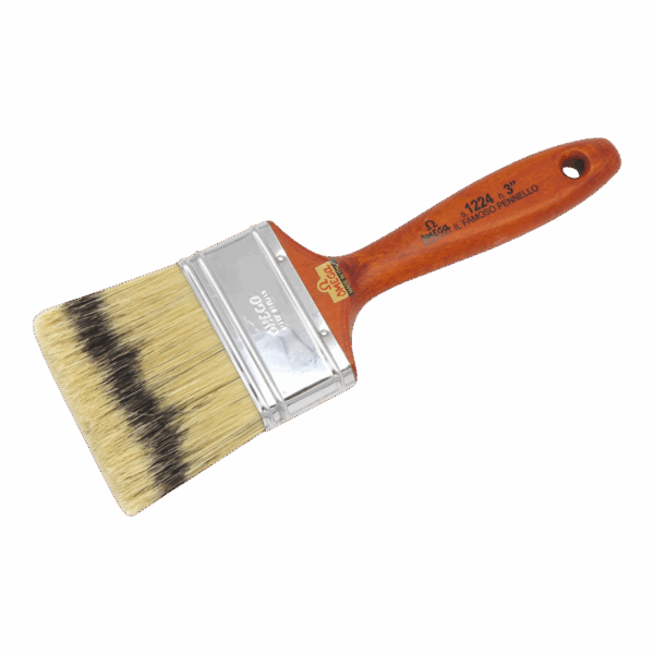 OMEGA - Paint Brush 1224 – 100% Bristle – Nautical n° 3 - Thickness 13 mm Width 3 cm