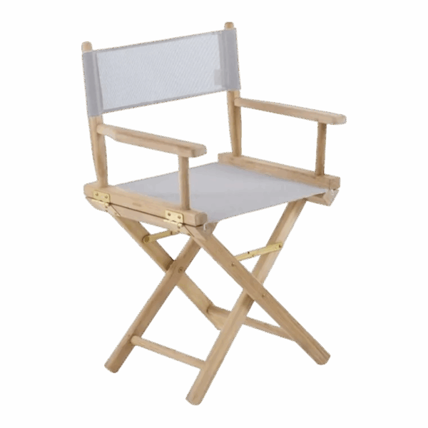 Ginger small armchair in teak and Canatex fabric