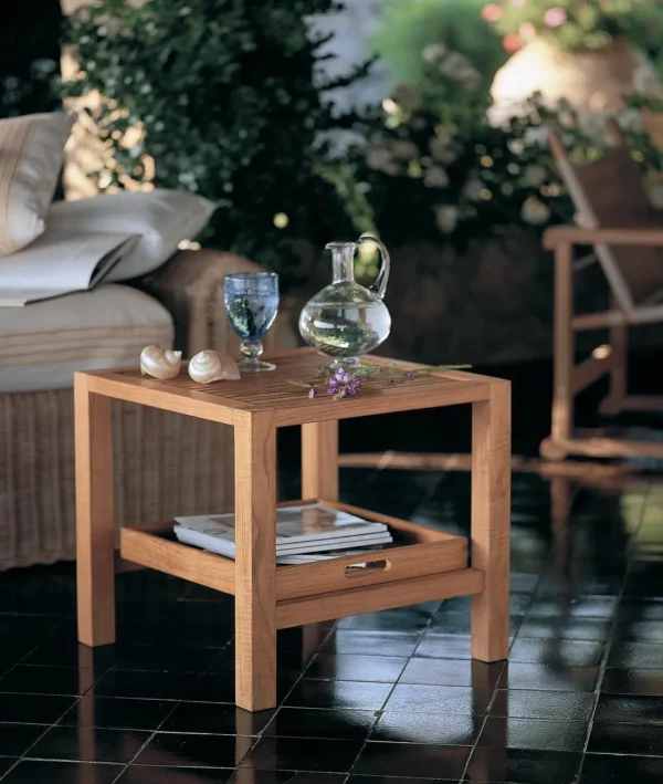 Chelsea Square Coffee Table in Teak with Two Levels - Image 2
