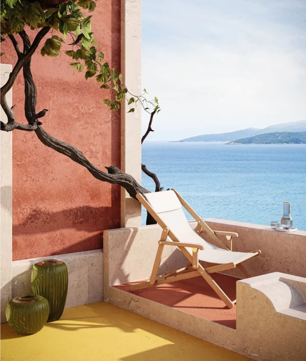 Clio Folding Deckchair with Canvas - Image 2