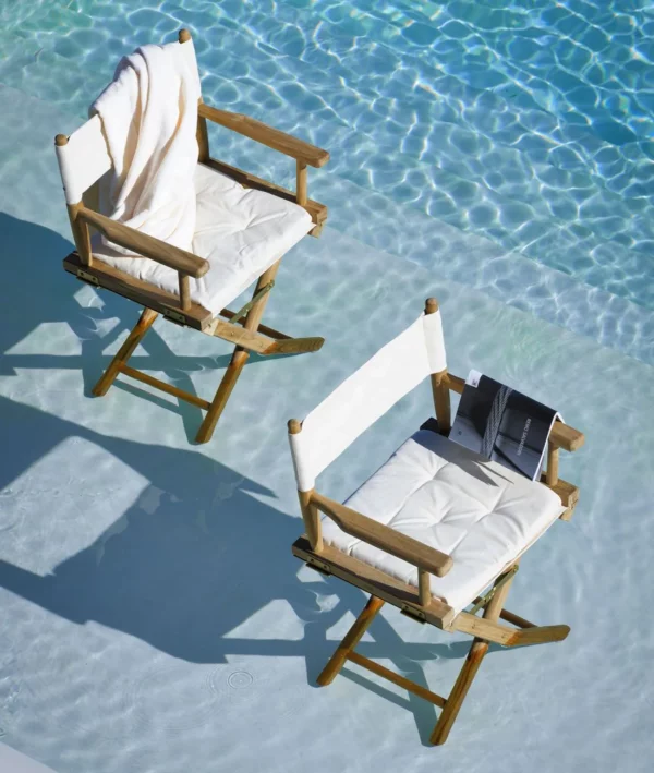 Ginger Small Armchair in Teak and Cotton - Image 2