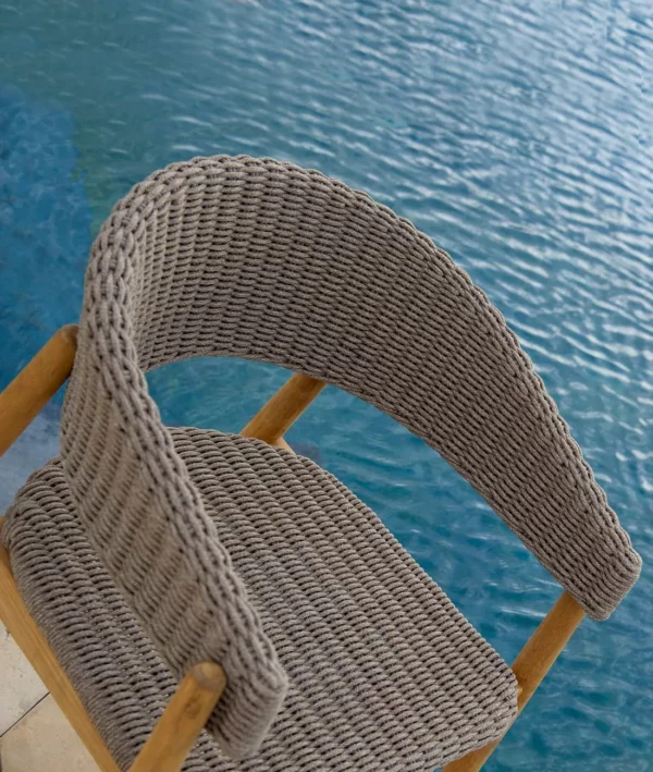 Pevero Small Armchair in Teak and Cord - Image 2