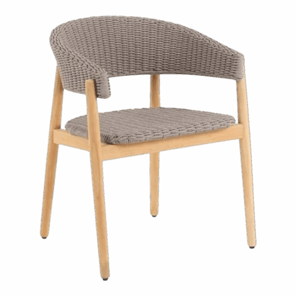 Pevero Small Armchair in Teak and Cord