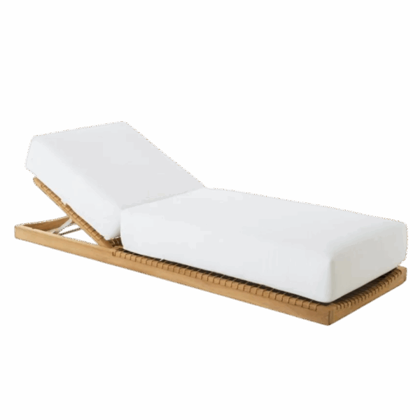 Synthesis Low Sunlounger in Teak and WaProLace - Image 2