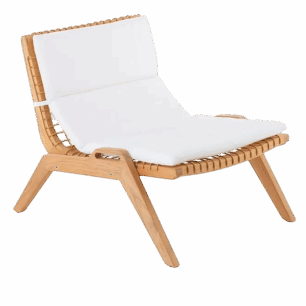 Synthesis Stackable Lounge Armchair in Teak and WaProLace - Image 2