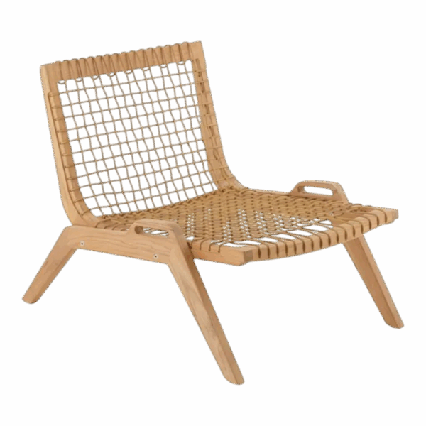 Synthesis Stackable Lounge Armchair in Teak and WaProLace