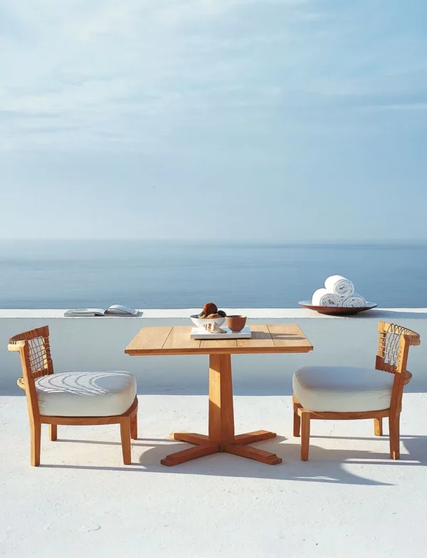 Synthesis low lounge chair in teak and WaProLace - Image 2