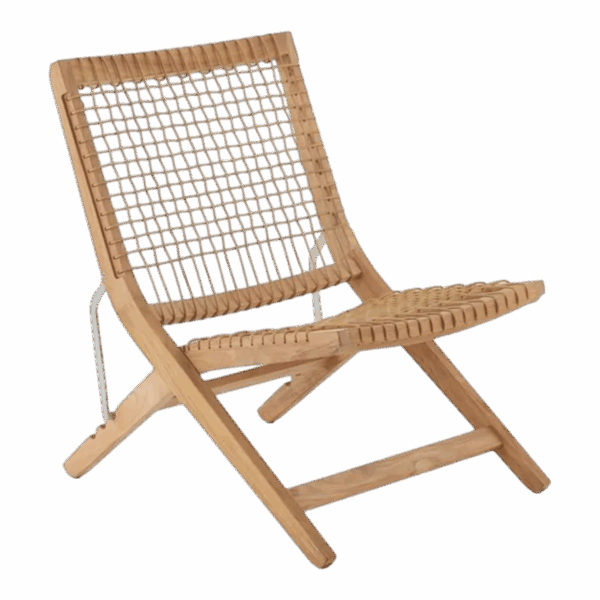 Synthesis Folding Deckchair in Teak and WaProLace