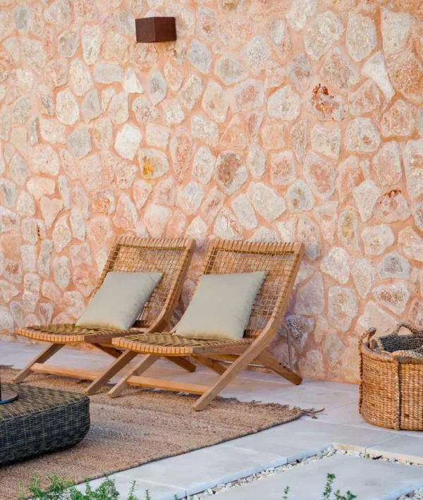 Synthesis Folding Deckchair in Teak and WaProLace - Image 2