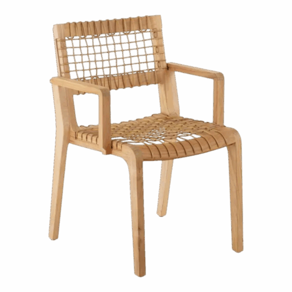 Synthesis small armchair in teak and WaProLace