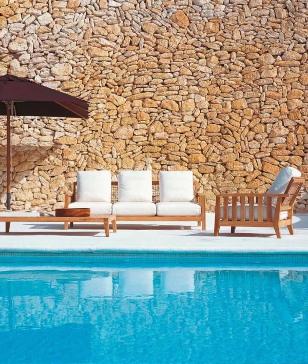 Synthesis Sofa in teak and WaProLace 210 cm - Image 2